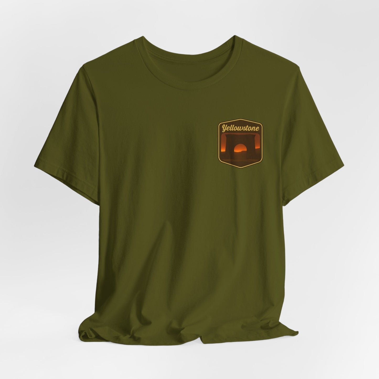Sunset Adventure Pocket Tee — Yellowstone Graphic