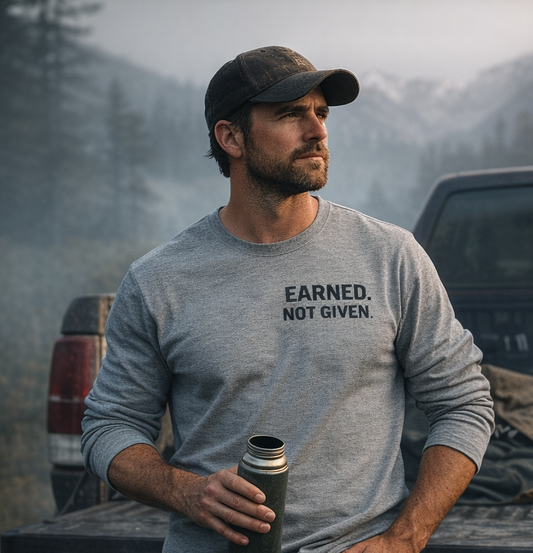 Earned Not Given Long Sleeve Graphic Tee – Unisex | Rugged State Supply