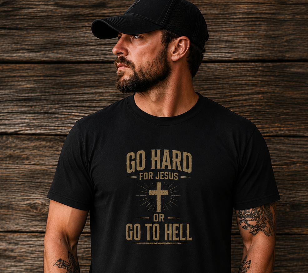 Go Hard for Jesus T-Shirt — Christian Faith Graphic Tee | Rugged State Supply