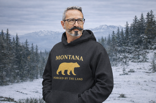 Montana Bear Hoodie — Forged by the Land | Rugged State Supply