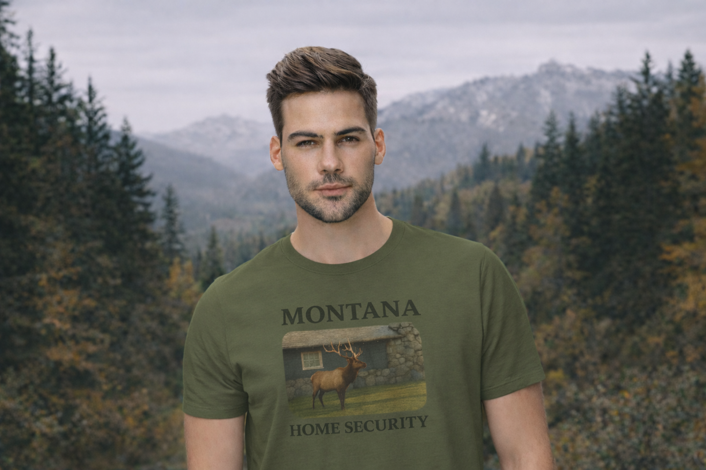 Montana Home Security T-Shirt | Elk Graphic Tee — Rugged State Supply