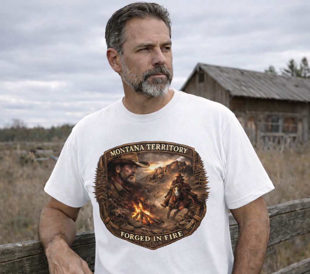 Montana Territory — "Forged in Fire" Graphic Tee | Rugged State Supply