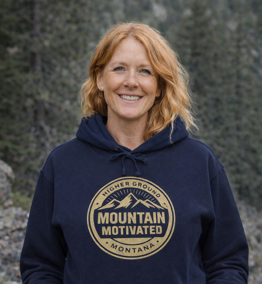 Mountain Motivated Hoodie — Retro Montana Outdoor Pullover | Rugged State Supply