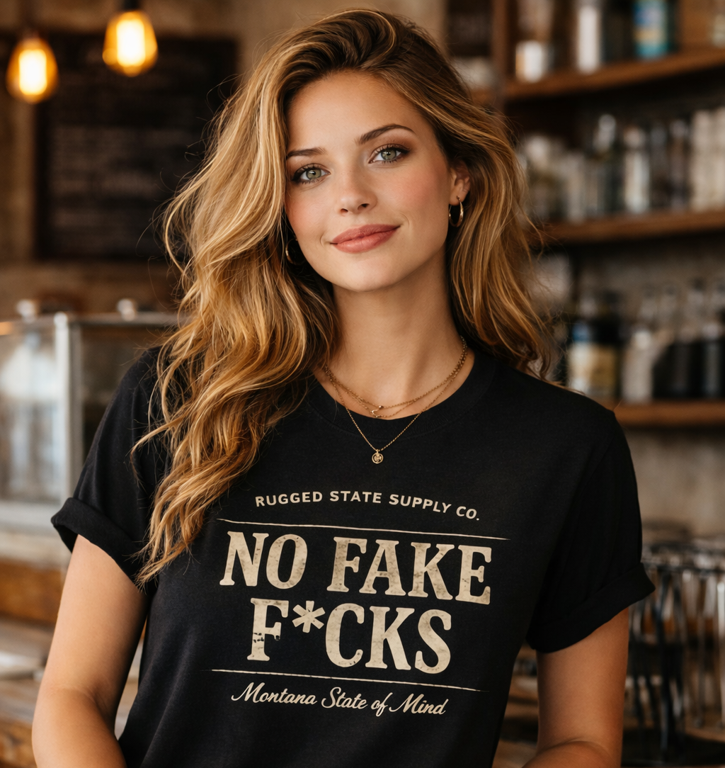 No Fake F*cks Graphic T-Shirt — Bold Statement Tee | Rugged State Supply
