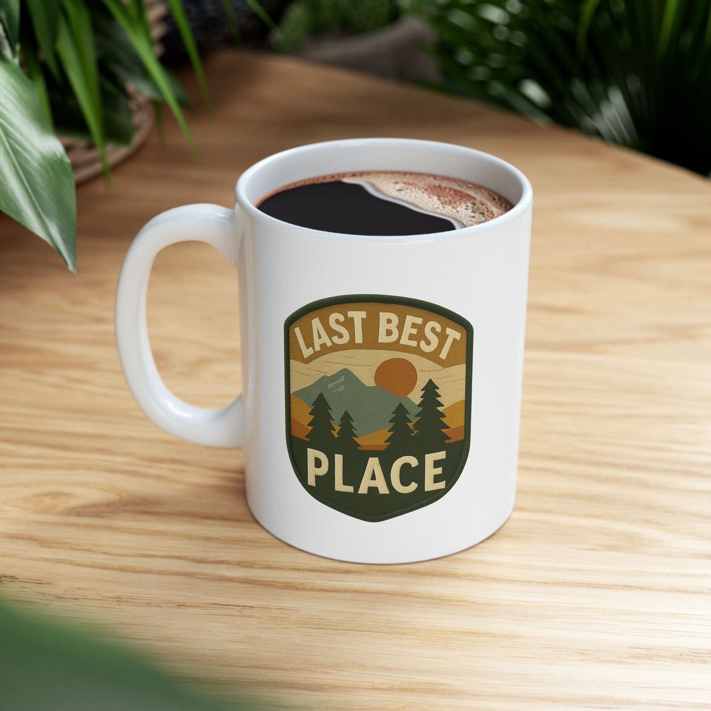 Last Best Place Ceramic Mug — Retro Mountain 11 oz. Coffee Cup