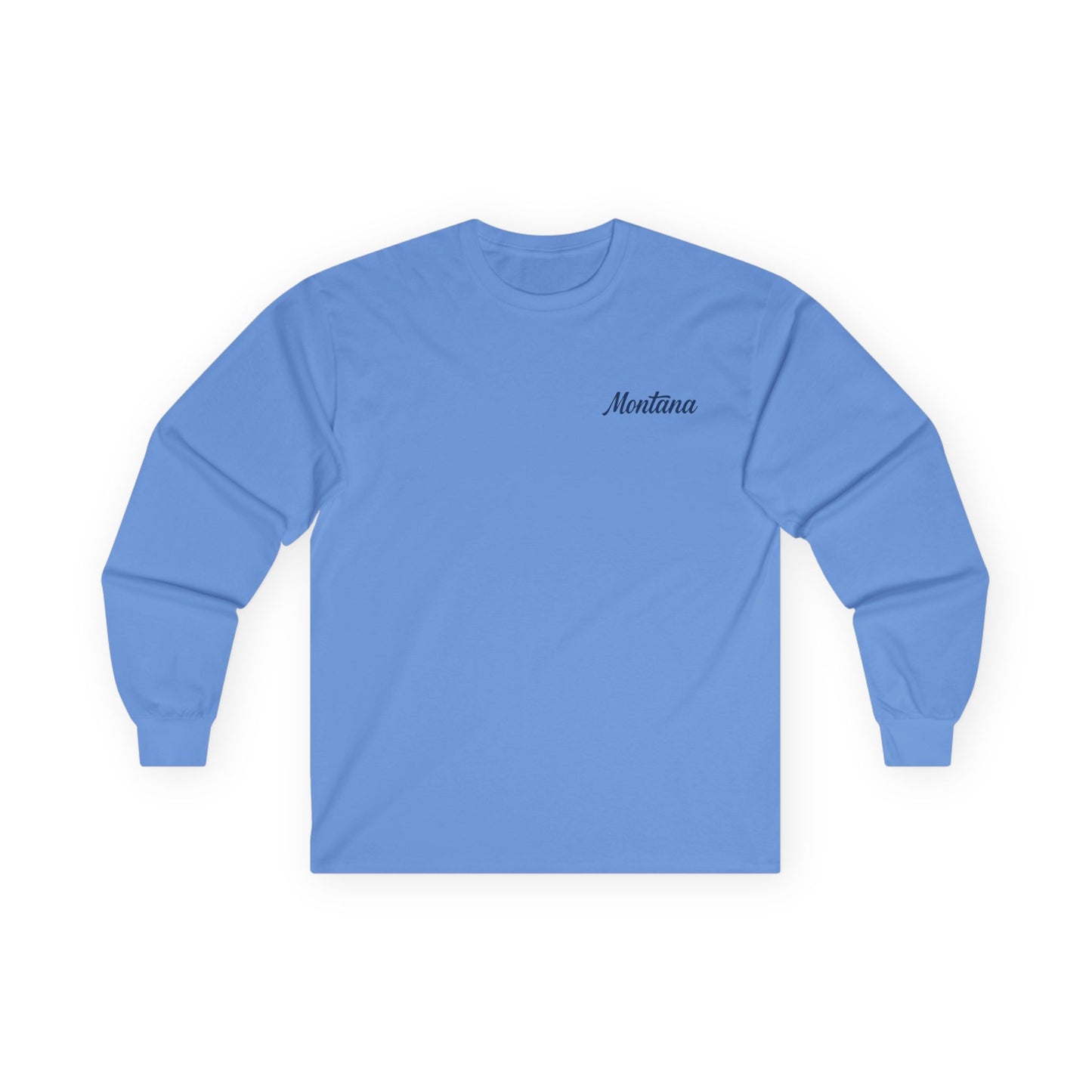 Montana Script Long Sleeve Tee — Minimal State Name Shirt