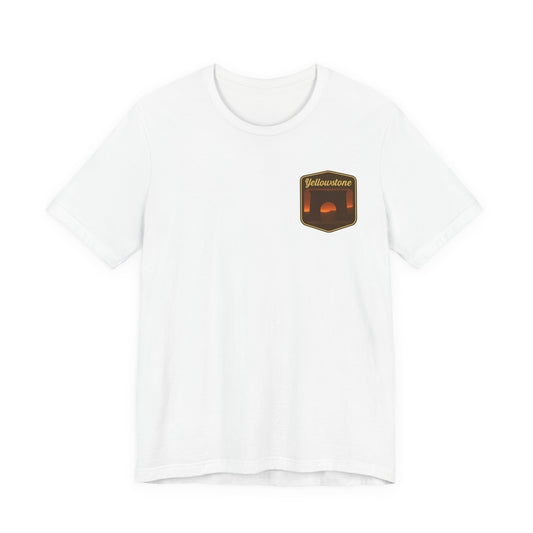 Sunset Adventure Pocket Tee — Yellowstone Graphic