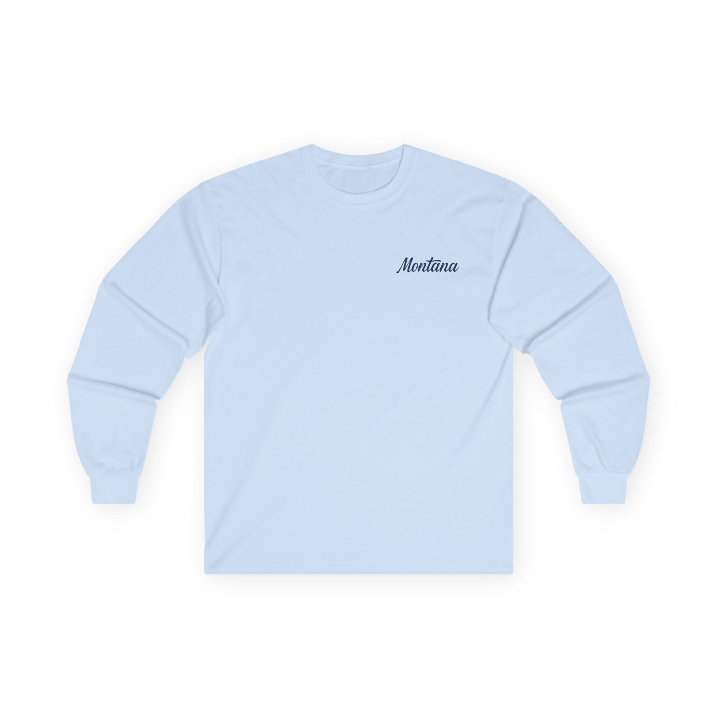 Montana Script Long Sleeve Tee — Minimal State Name Shirt