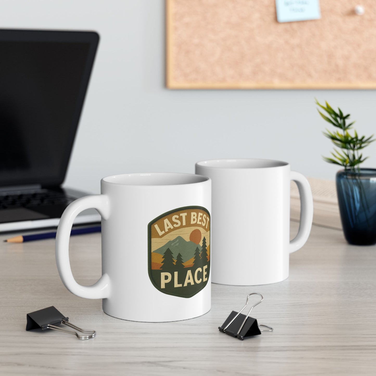 Last Best Place Ceramic Mug — Retro Mountain 11 oz. Coffee Cup