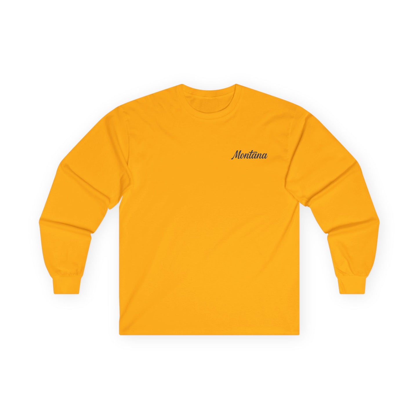 Montana Script Long Sleeve Tee — Minimal State Name Shirt