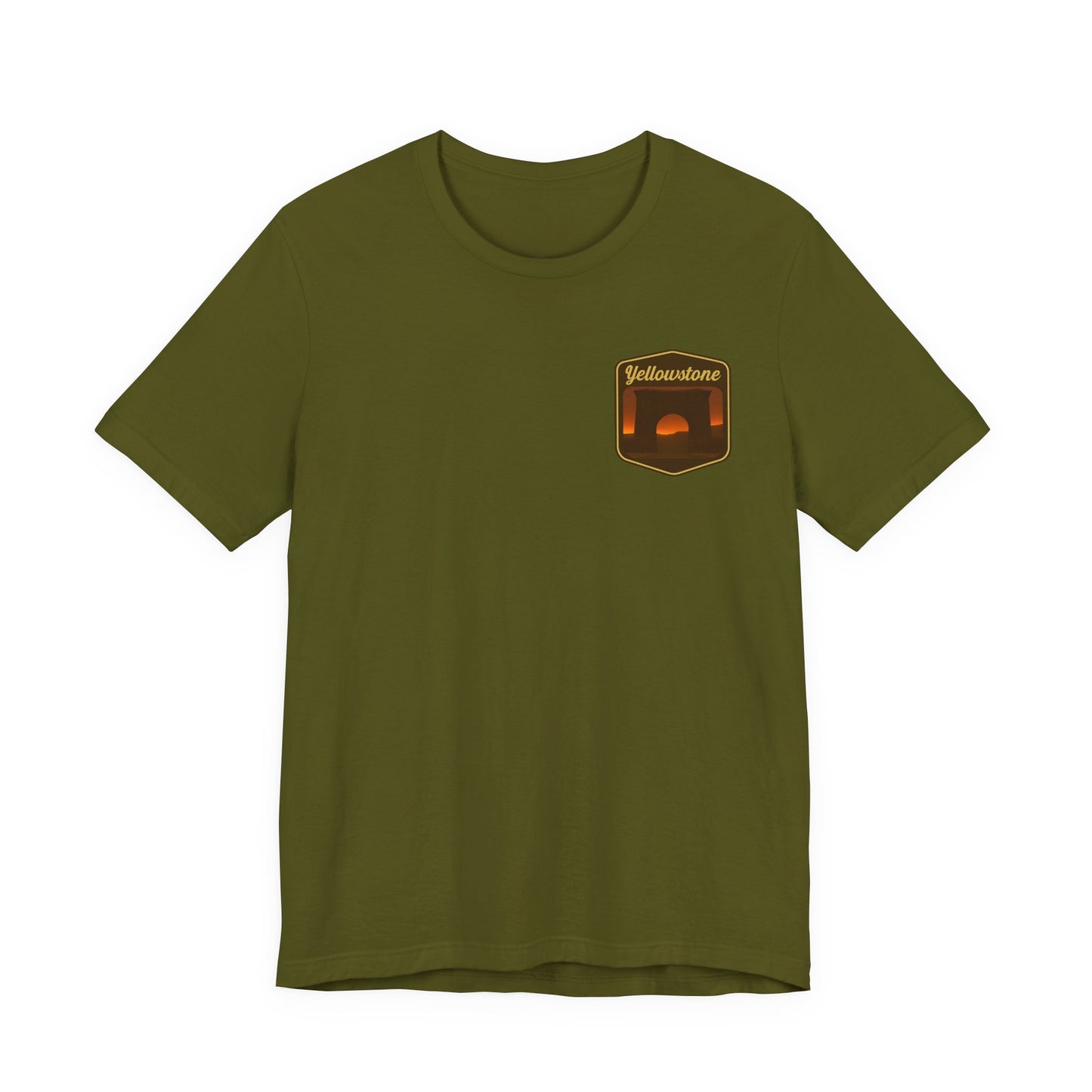 Sunset Adventure Pocket Tee — Yellowstone Graphic