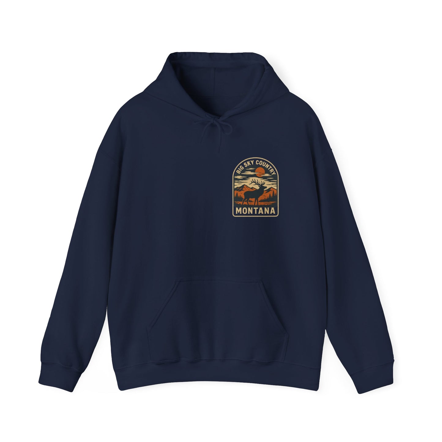 "Big Sky Country" — Retro Mountains Adventure Mid-Weight Hoodie