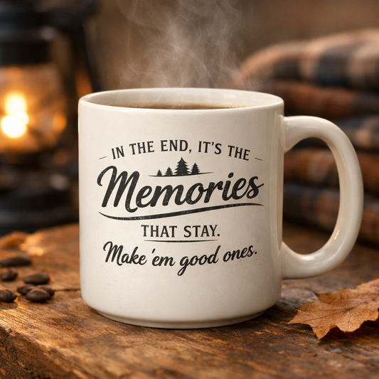 "In the End, It's the Memories That Stay. Make 'em Good Ones." 15oz Mug | Rugged State Supply