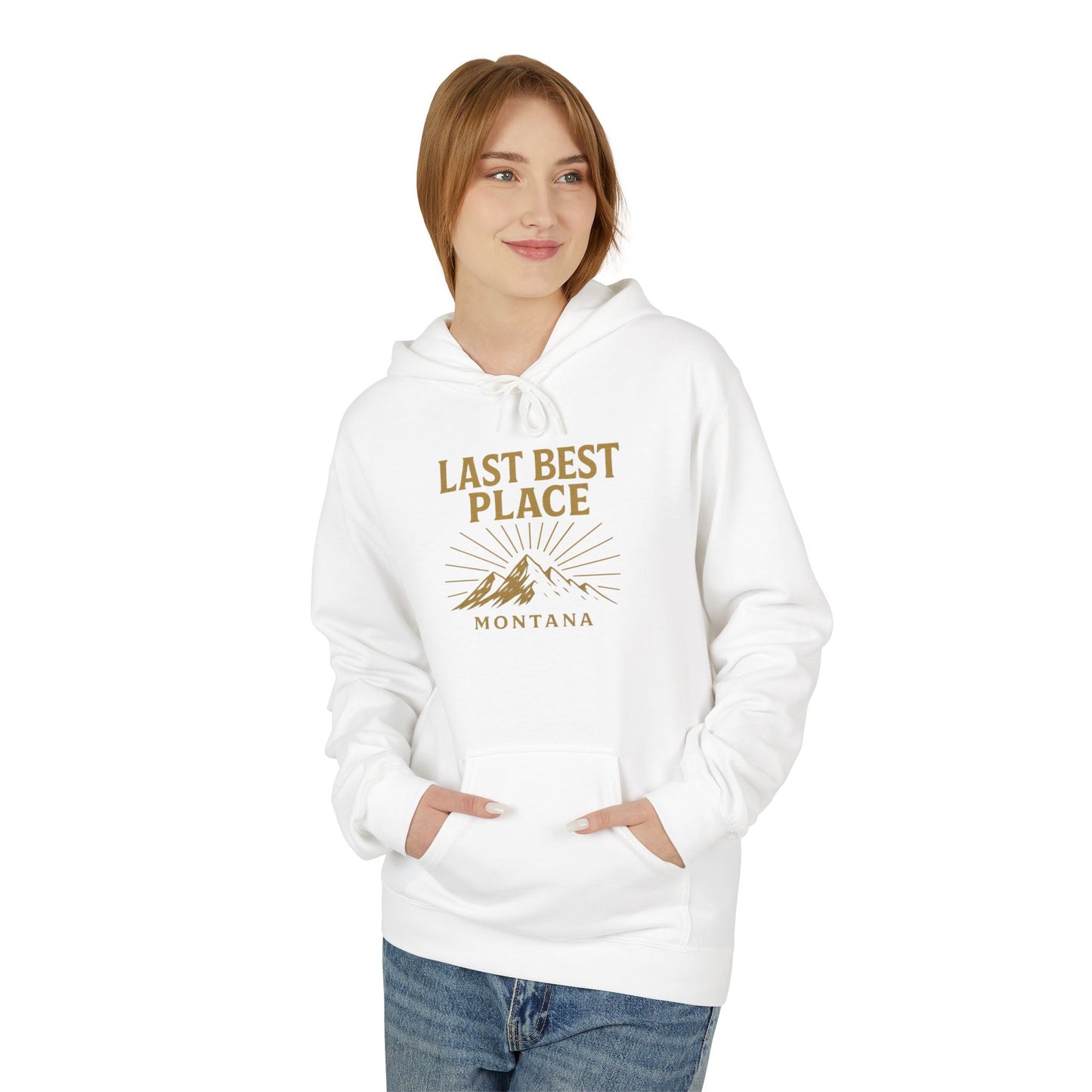Last Best Place Hoodie — Minimal Montana Graphic