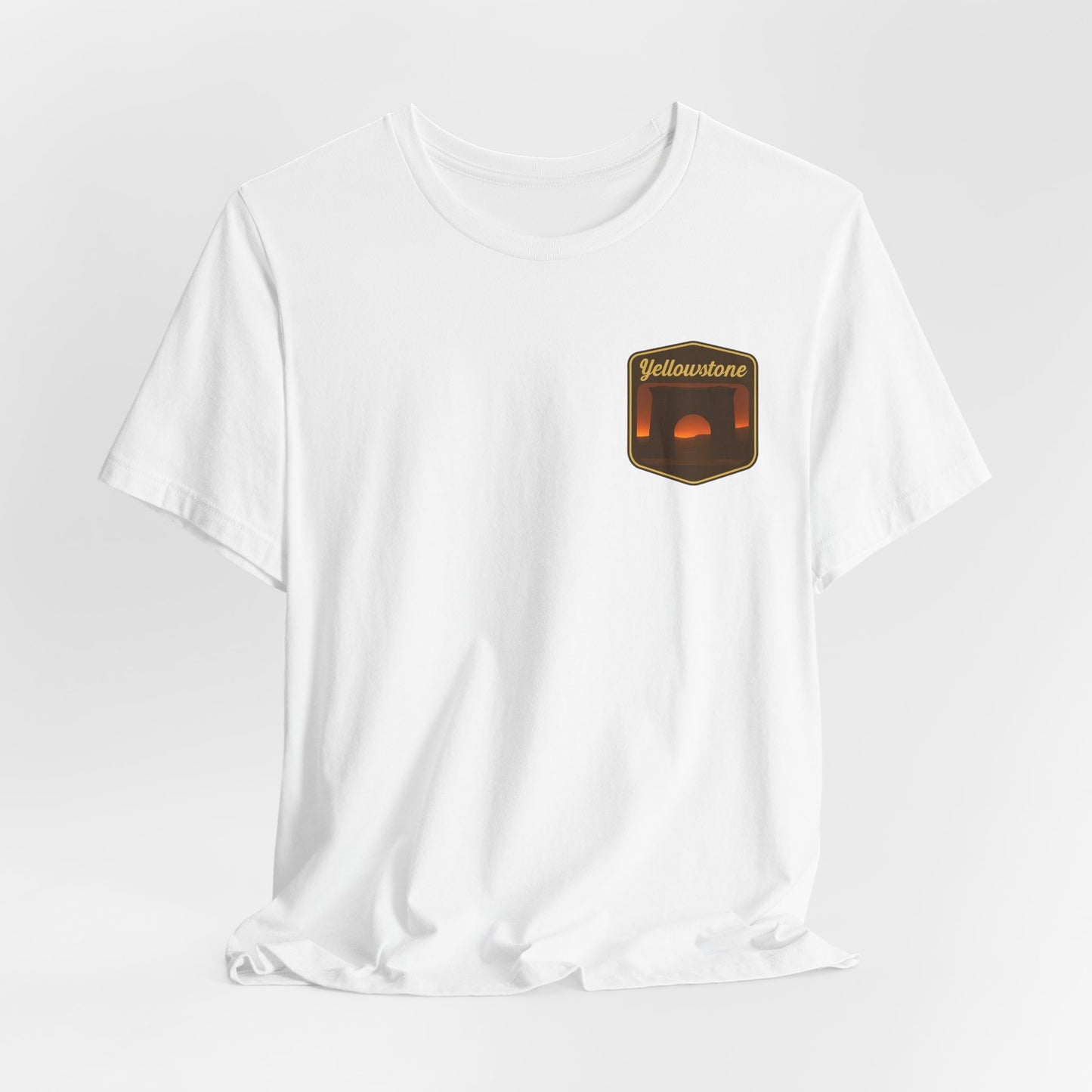 Sunset Adventure Pocket Tee — Yellowstone Graphic