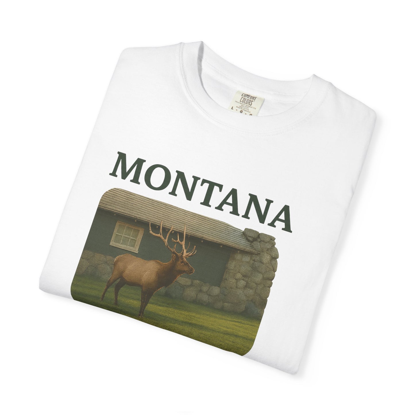 Montana Home Security T-Shirt — Elk Graphic Rustic State Pride Tee