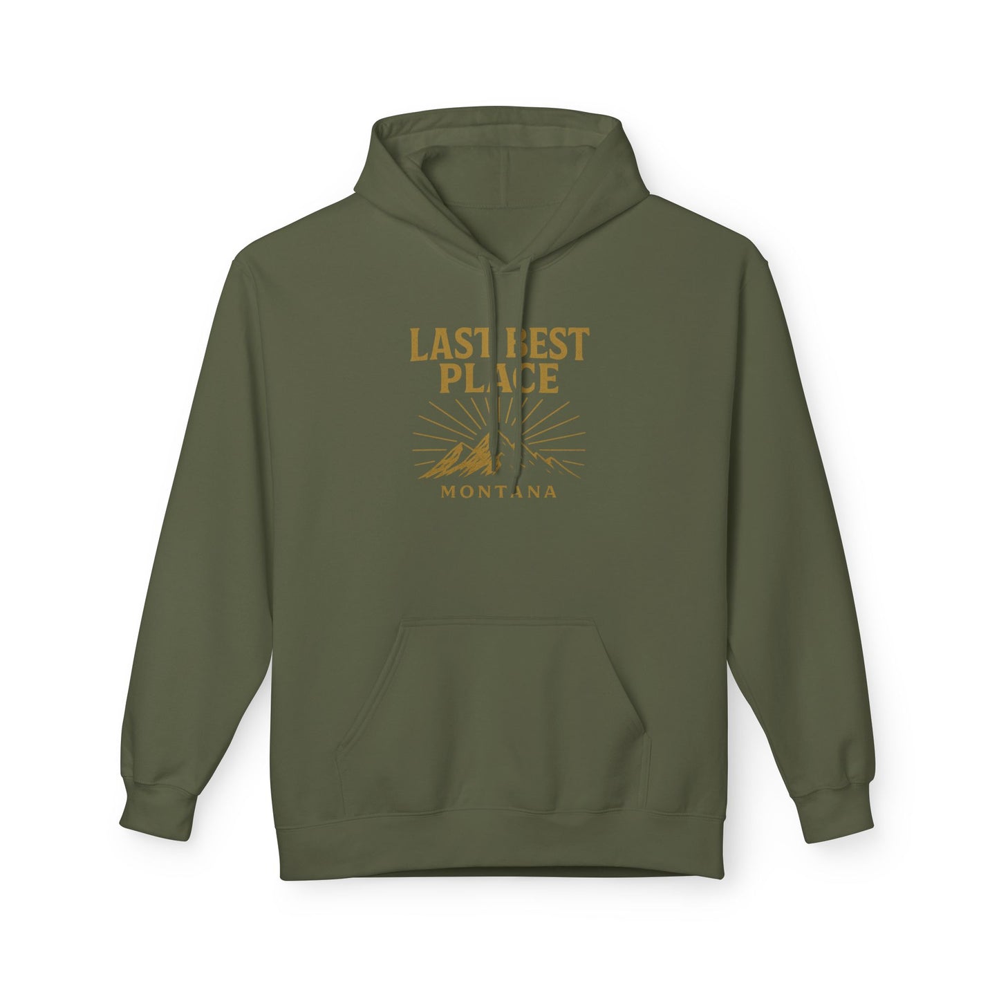 Last Best Place Hoodie — Minimal Montana Graphic