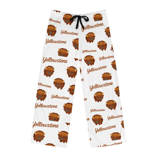 Yellowstone Buffalo Men’s Pajama Pants – Cute Bison All-Over Print