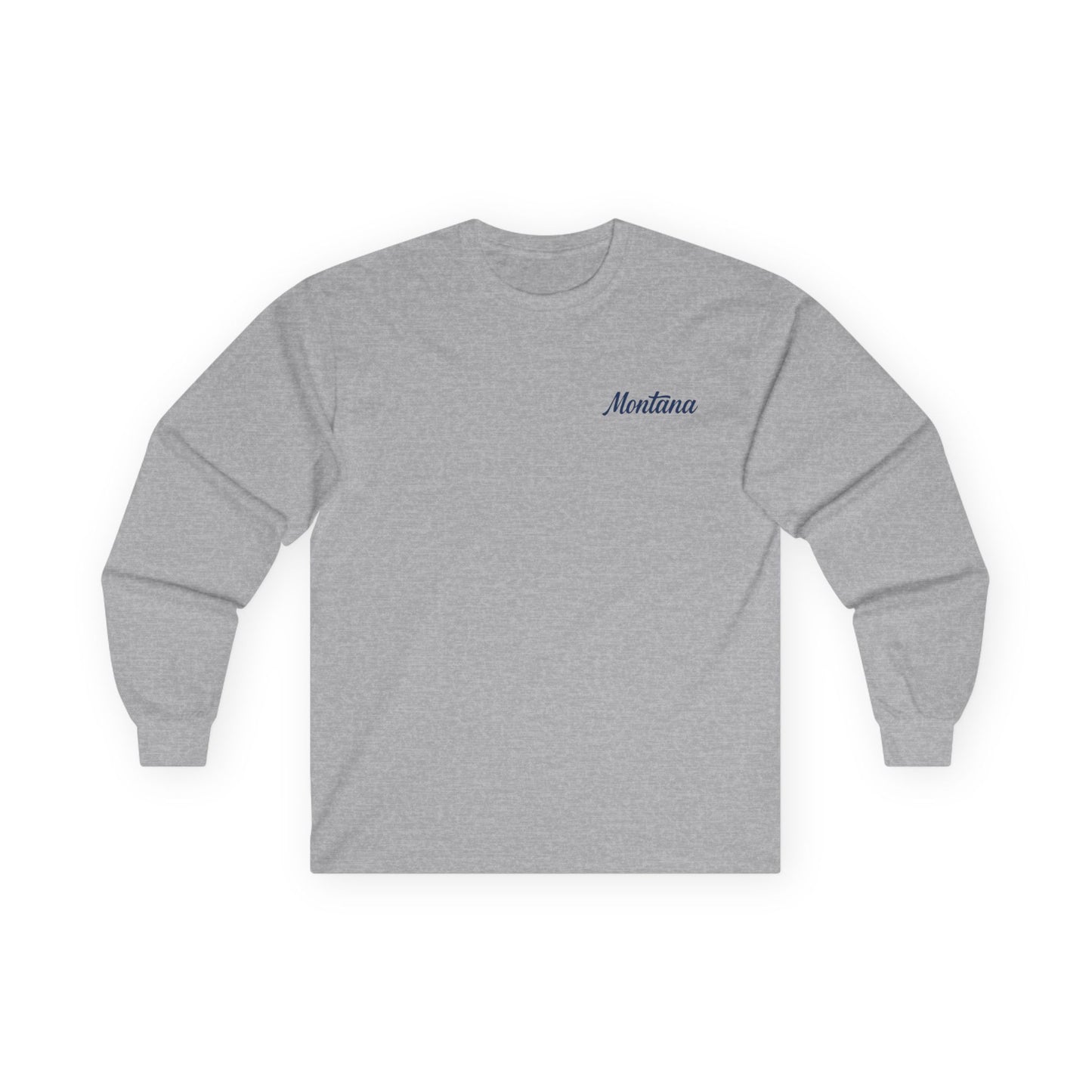 Montana Script Long Sleeve Tee — Minimal State Name Shirt