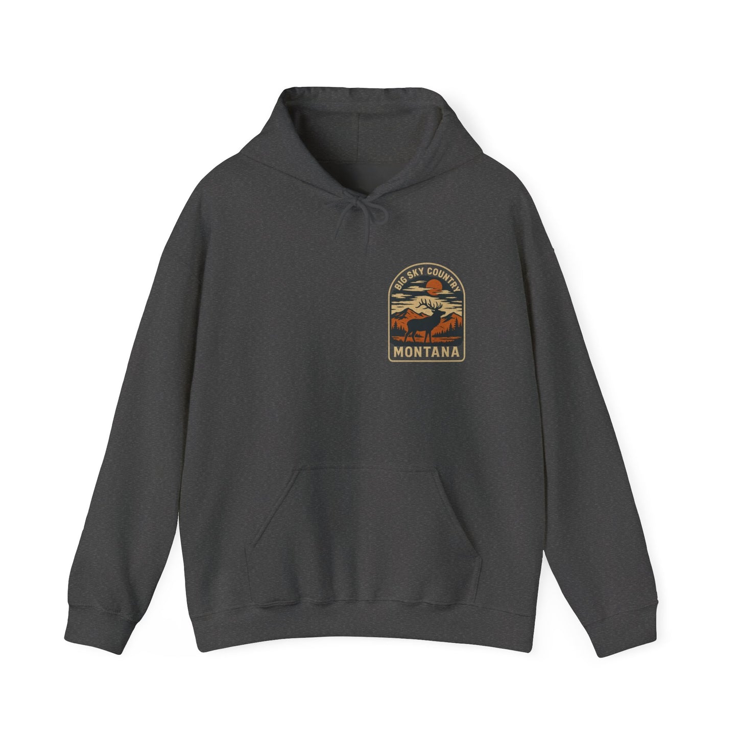 "Big Sky Country" — Retro Mountains Adventure Mid-Weight Hoodie