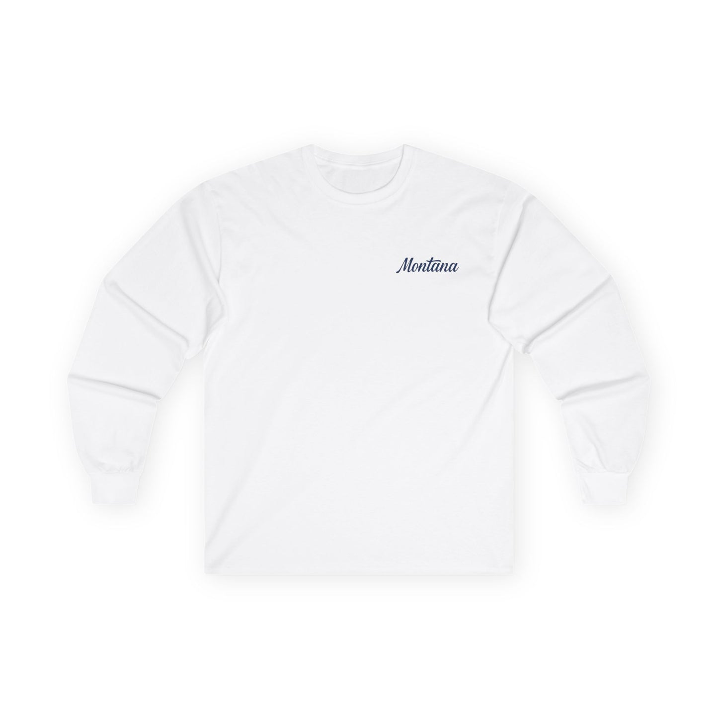 Montana Script Long Sleeve Tee — Minimal State Name Shirt