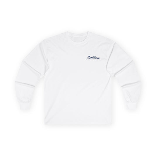 Montana Script Long Sleeve Tee — Minimal State Name Shirt