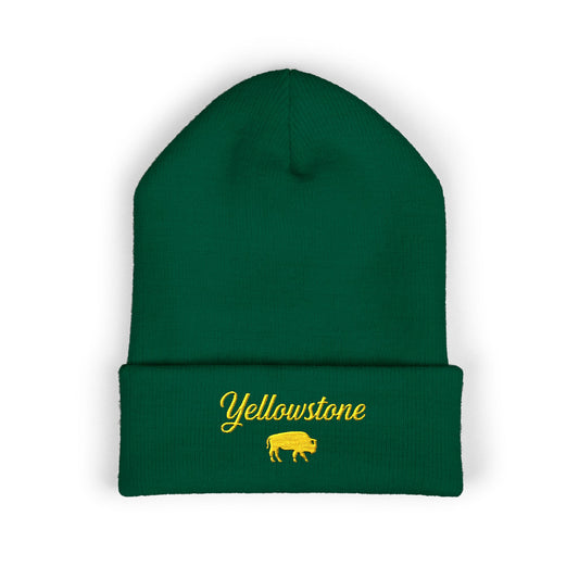 Yellowstone Embroidered Cuffed Beanie — Buffalo Logo Winter Hat