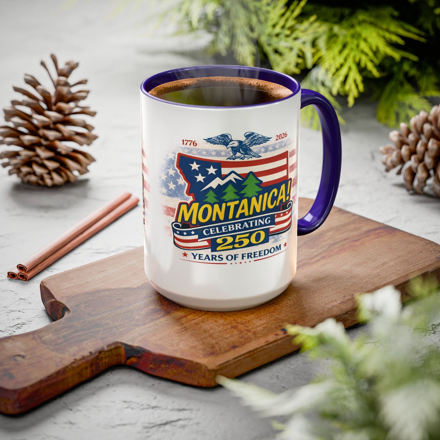 Montanica 250 Years of Freedom Mug — 15oz Patriotic Coffee Cup
