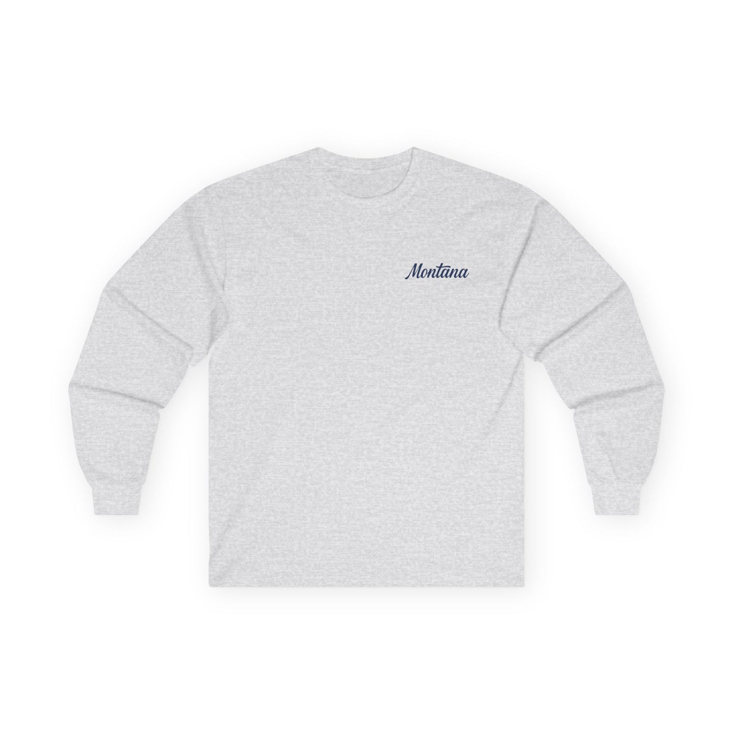 Montana Script Long Sleeve Tee — Minimal State Name Shirt
