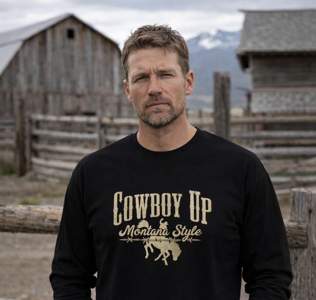Cowboy Up – Montana Style Long Sleeve | Rugged State Supply
