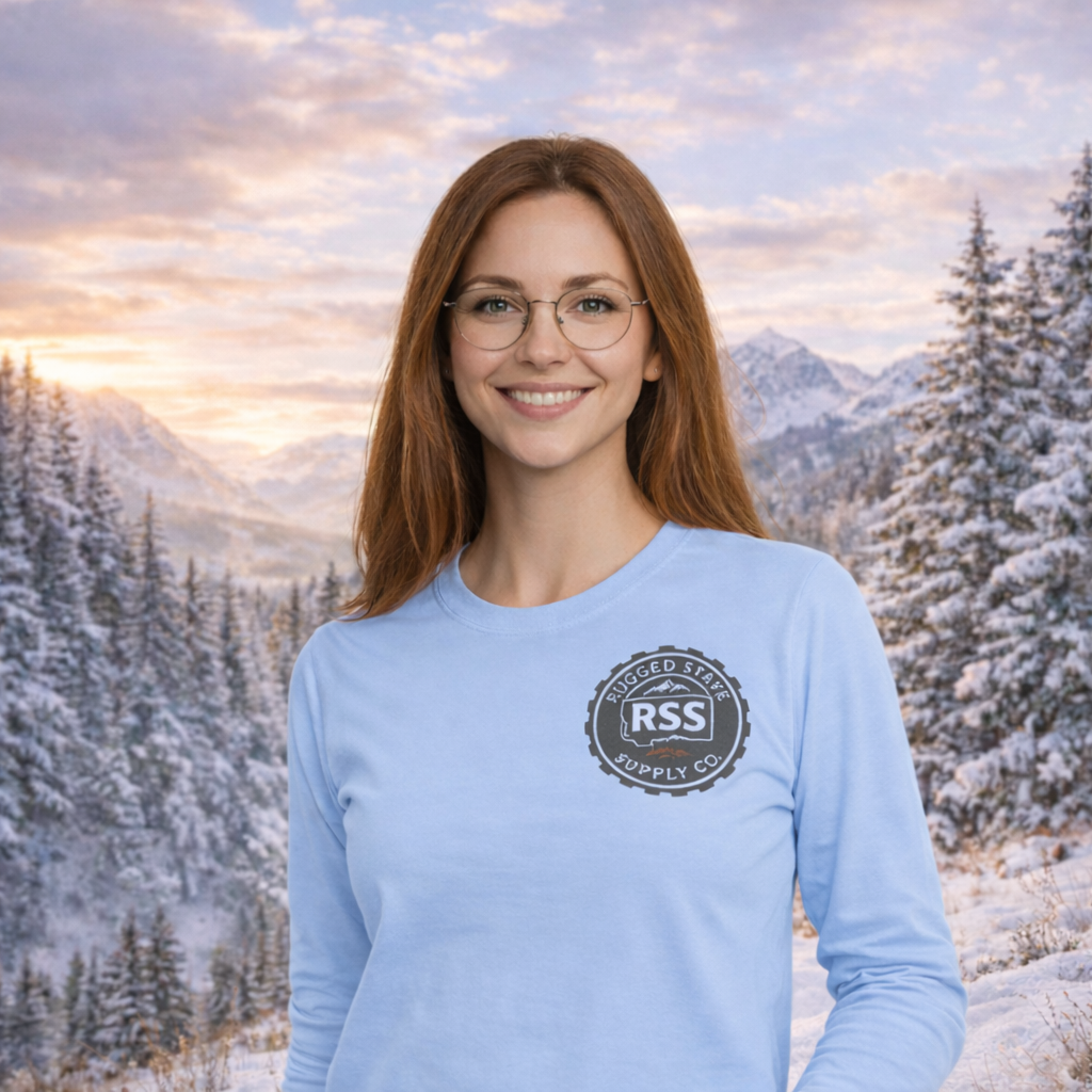 RSS Vintage Crest Long Sleeve Tee — Retro Logo Cotton Shirt | Rugged State Supply