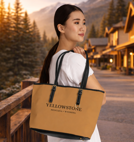 Yellowstone PU Leather Shoulder Bag – Montana • Wyoming Tote | Rugged State Supply