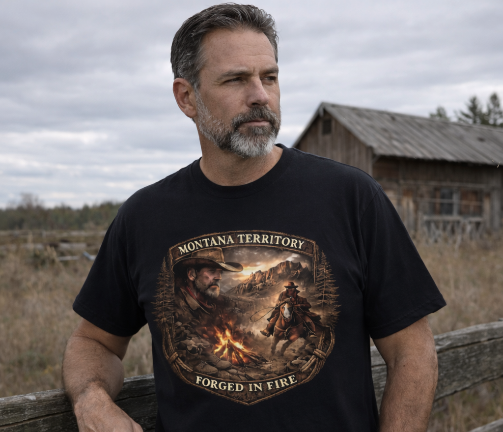 Montana Territory — "Forged in Fire" Graphic Tee | Rugged State Supply