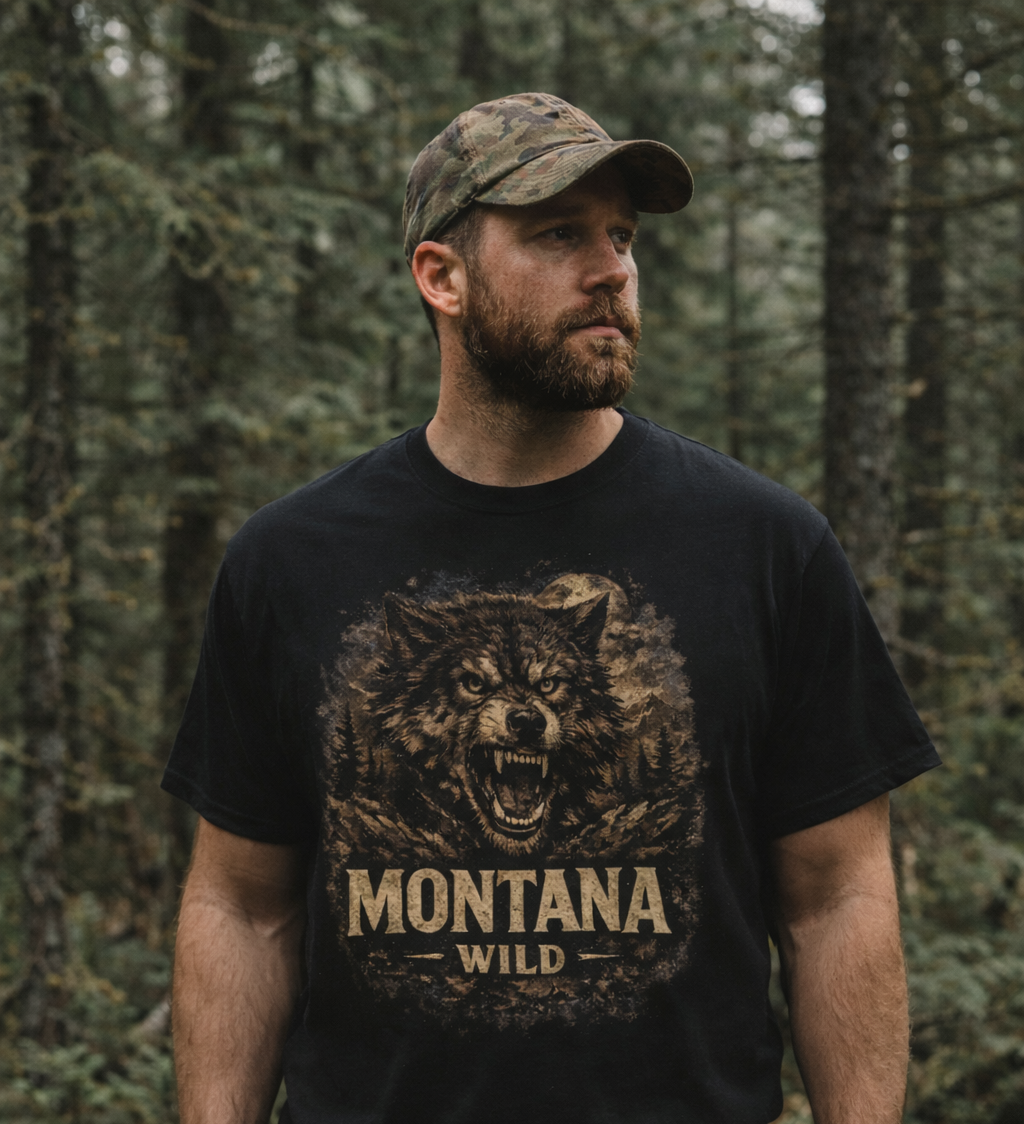 Montana Wild Wolf T-Shirt | Rugged State Supply