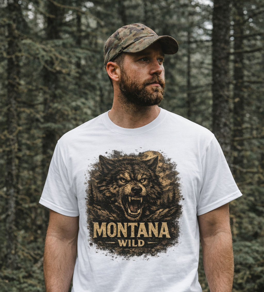 Montana Wild Wolf T-Shirt | Rugged State Supply