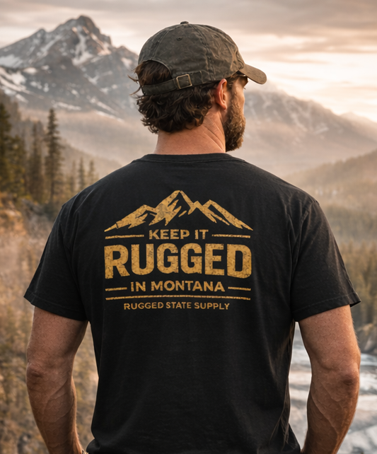 Rugged Montana “Keep It Rugged” T-Shirt – Distressed Outdoor Graphic Tee