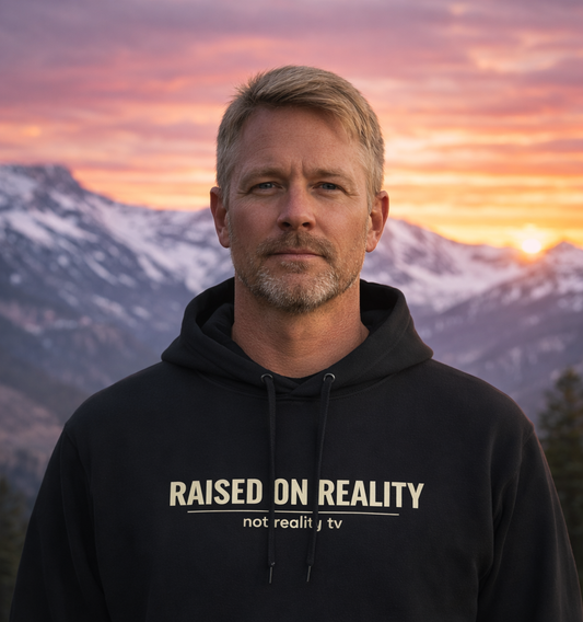 Raised on Reality - not reality tv Minimal Text Pullover Hoodie | Rugged State Supply