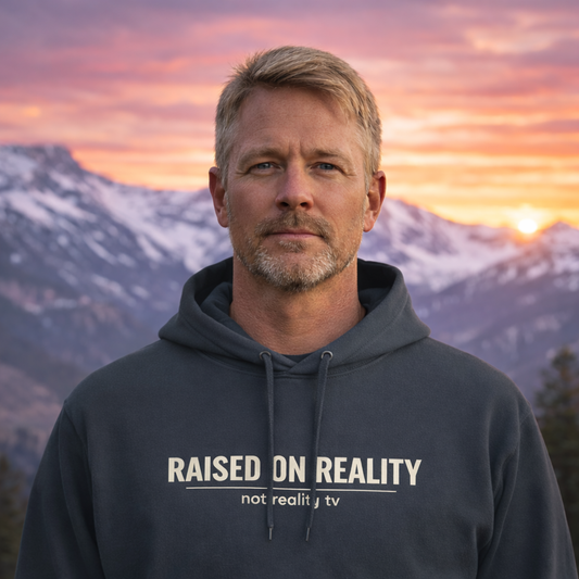 Raised on Reality - not reality tv Minimal Text Pullover Hoodie | Rugged State Supply