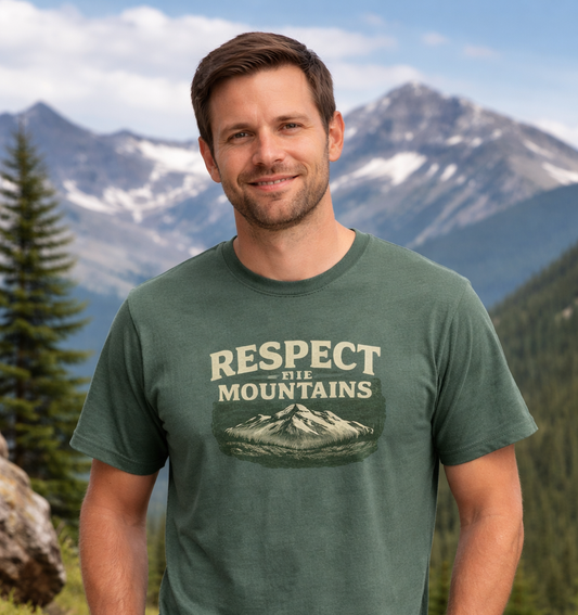 Respect the Mountains Graphic Tee - Unisex Heavyweight Tee | Rugged State Supply