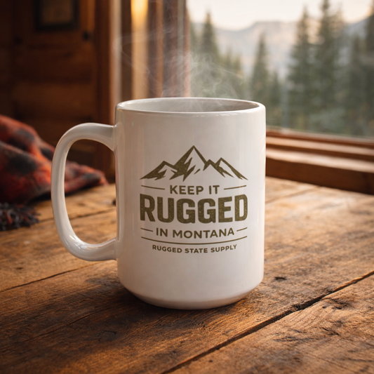Keep It Rugged in Montana 15oz Coffee Mug | Rugged State Supply