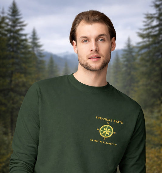 Treasure State Compass Sweatshirt – Unisex Midweight Fleece | Rugged State Supply