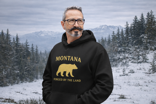 Montana Bear Hoodie — Forged by the Land  | Rugged State Supply