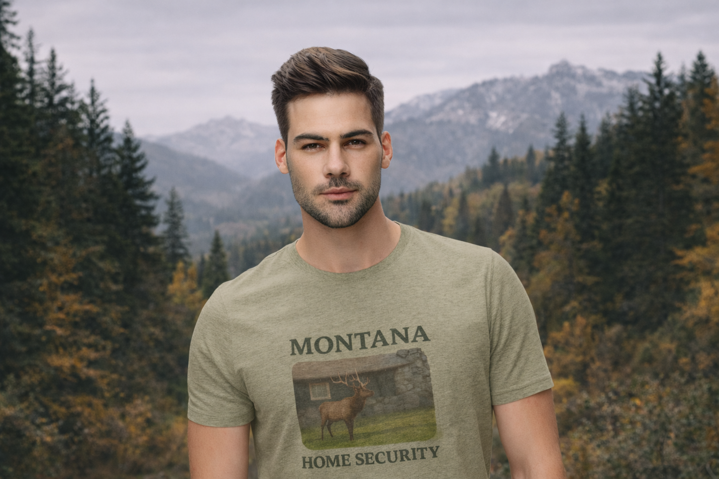Montana Home Security T-Shirt | Elk Graphic Tee — Rugged State Supply