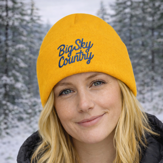 Big Sky Country Embroidered Cuffed Beanie – Classic Winter Knit | Rugged State Supply